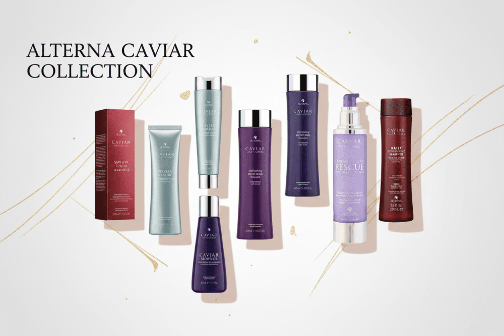 Collezione Alterna Caviar haircare professionale di lusso con shampoo e trattamenti anti-aging