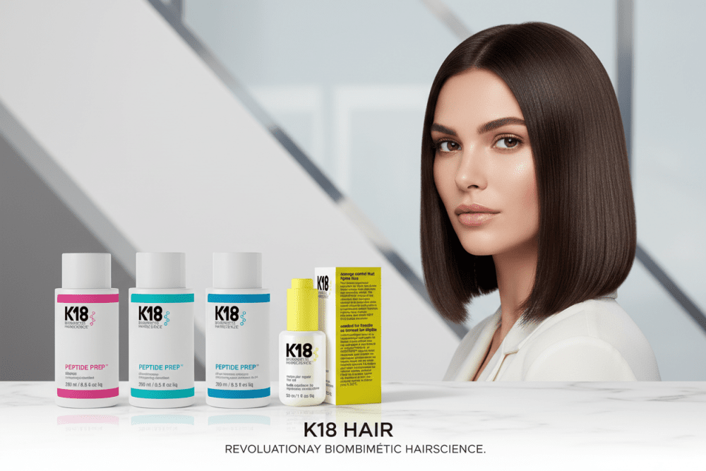 capelli riparati e luminosi con prodotti K18 Hair maschera molecolare leave-in shampoo detox e olio riparatore professionale