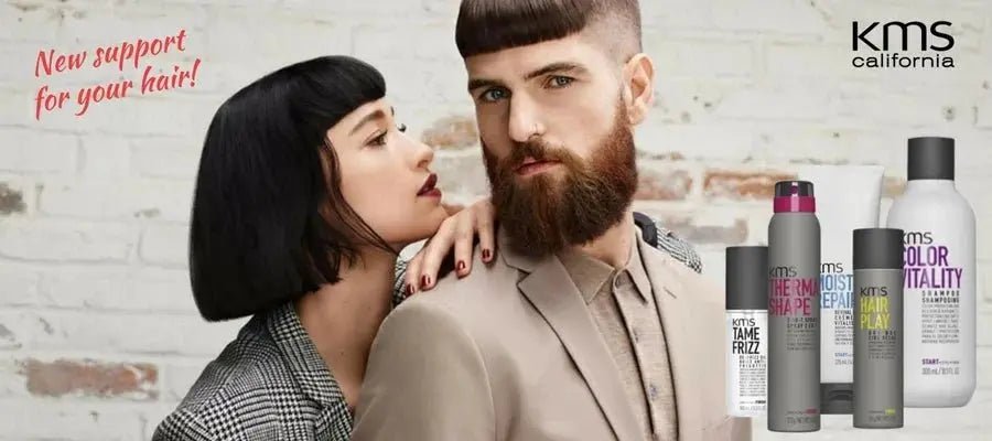 Prodotti professionali KMS California per capelli - shampoo, spray e trattamenti styling disponibili su Planethair"