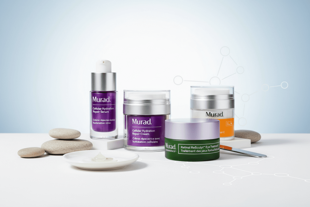 prodotti dermatologici professionali con Cellular Hydration Serum, Repair Cream, Retinol Eye Treatment e Essential-C Day Cream