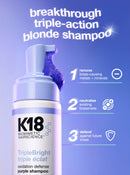 K18 Triple Bright shampoo viola texture schiuma capelli biondi