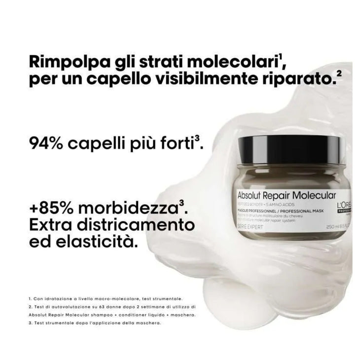L'Oreal Professionnel Absolut Repair Molecular Mask capelli danneggiati 250ml - Planethair 