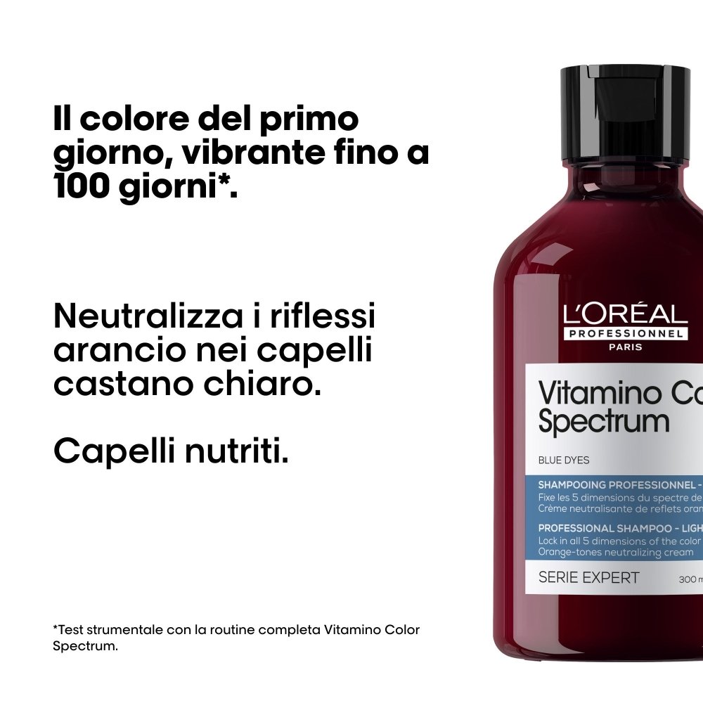 Vitamino Color Spectrum Shampoo Blu capelli castano chiaro L'Oréal Professionnel 300ml - Planethair 