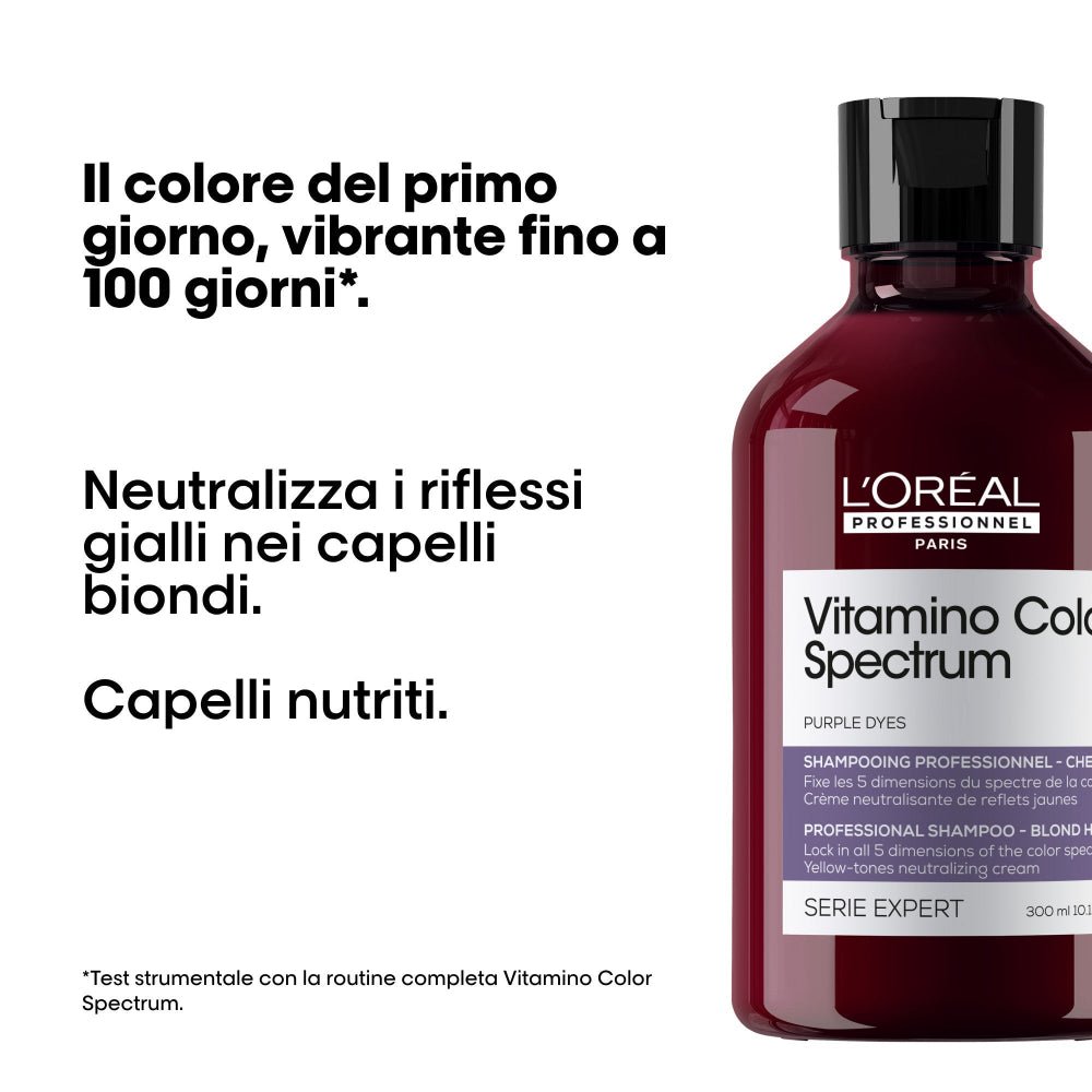 Vitamino Color Spectrum Shampoo Viola Neutralizzante capelli biondi L'Oréal Professionnel 300ml - Planethair 