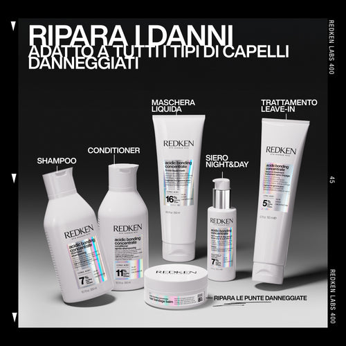 Redken Acidic Bonding Concentrate gamma completa shampoo conditioner maschera siero leave-in capelli danneggiati
