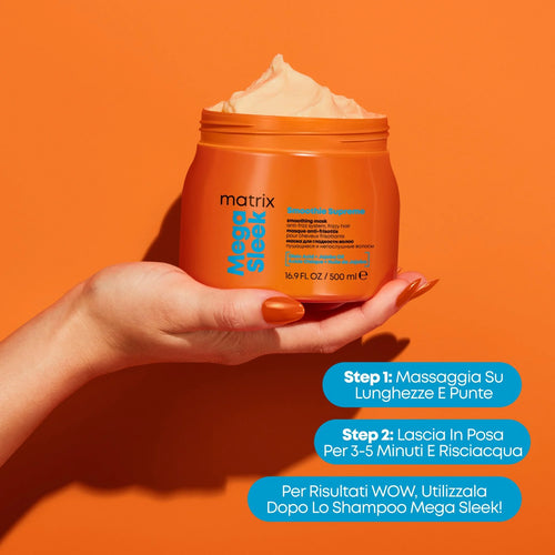 Matrix Mega Sleek Maschera Anti-Crespo per capelli morbidi e luminosi