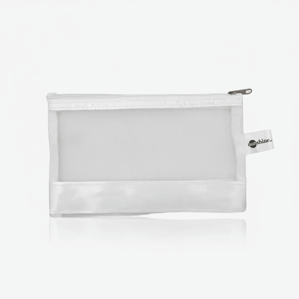 Bolsa clutch transparente dourada australiana