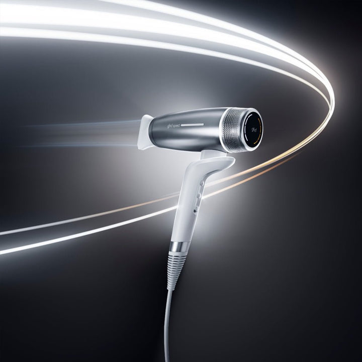 Asciugacapelli GHD Speed finitura argento con tecnologia ionica avanzata
