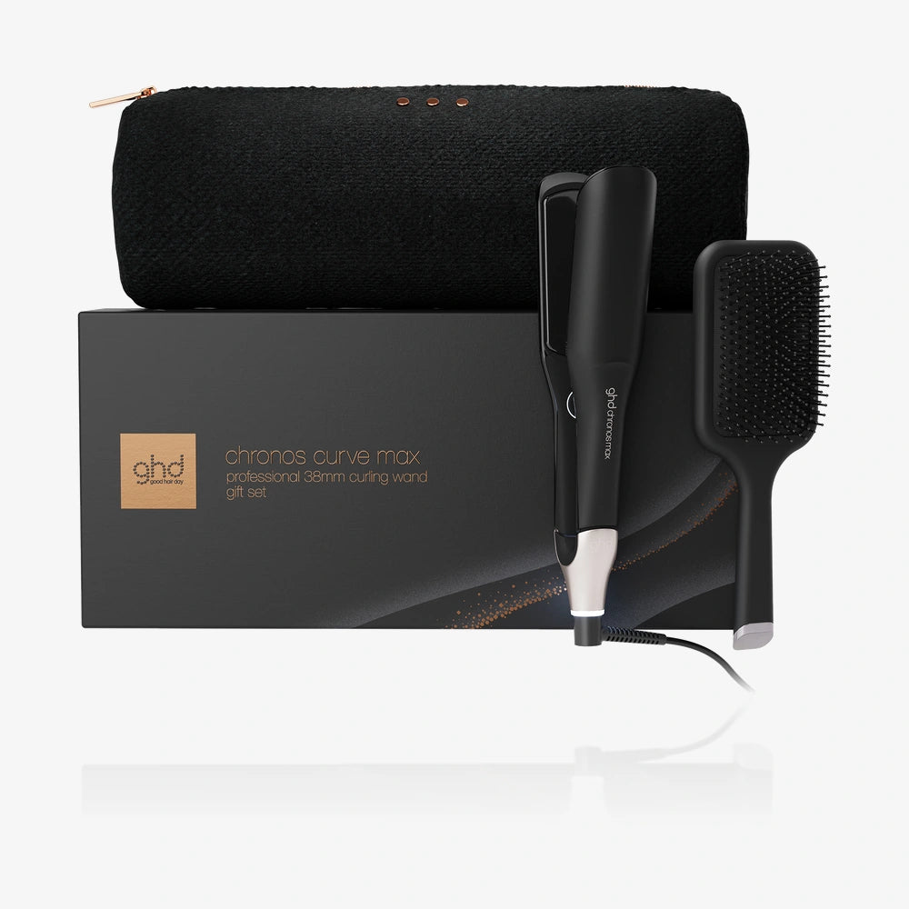 GHD Chronos Max Gift Set Nero – Piastra Larga + Paddle Brush