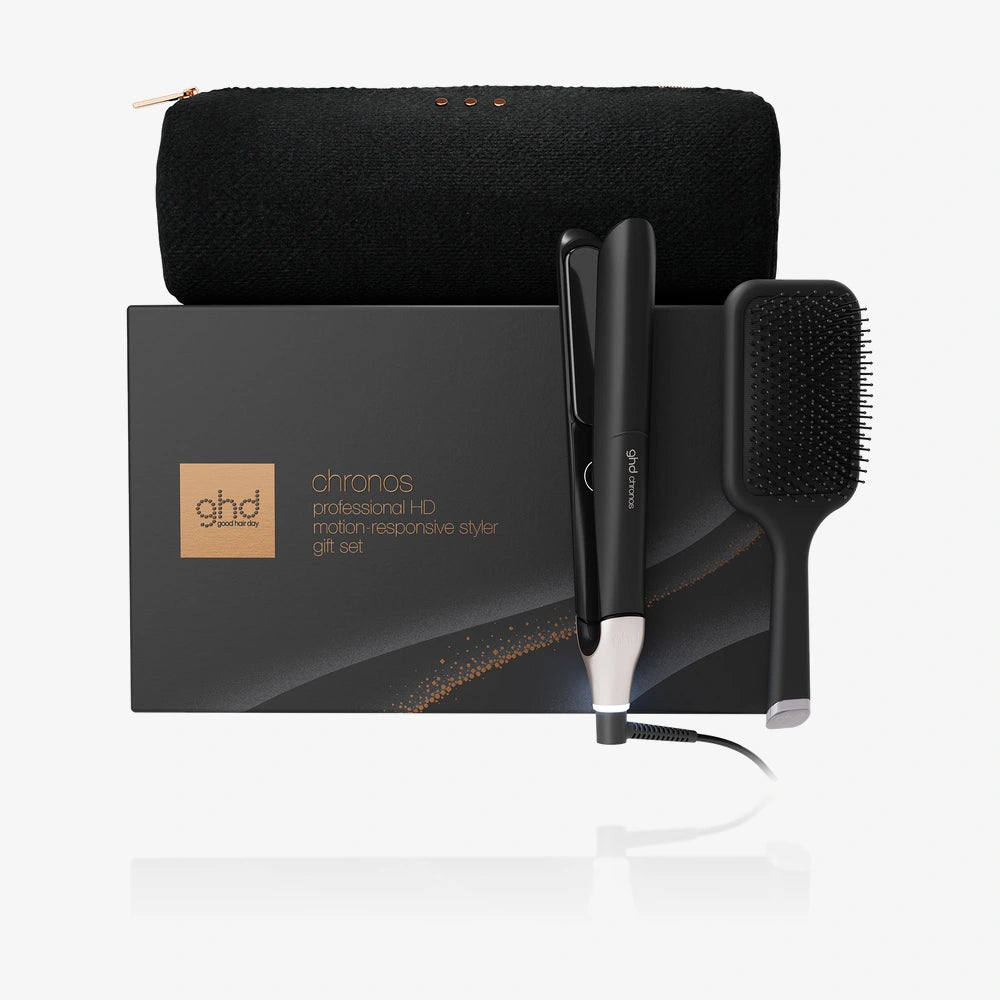GHD Chronos Gift Set Nero – Piastra Professionale + Paddle Brush