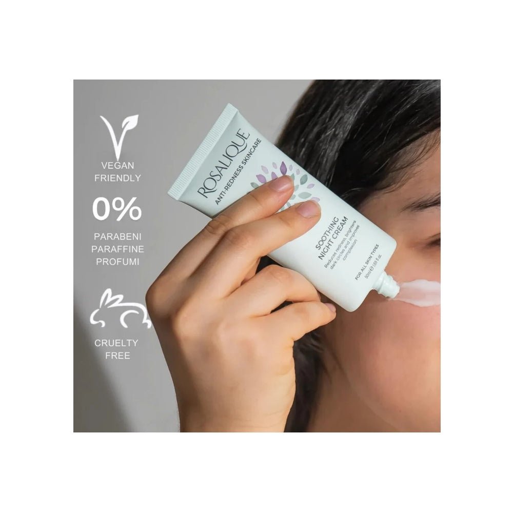 Rosalique Soothing Night Cream pelli sensibili lenitiva vegan paraben e cruelty free
