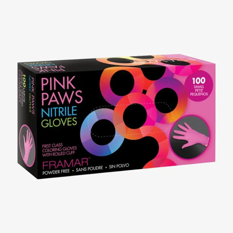 Framar Pink Paws Guanti Nitrile 100PZ