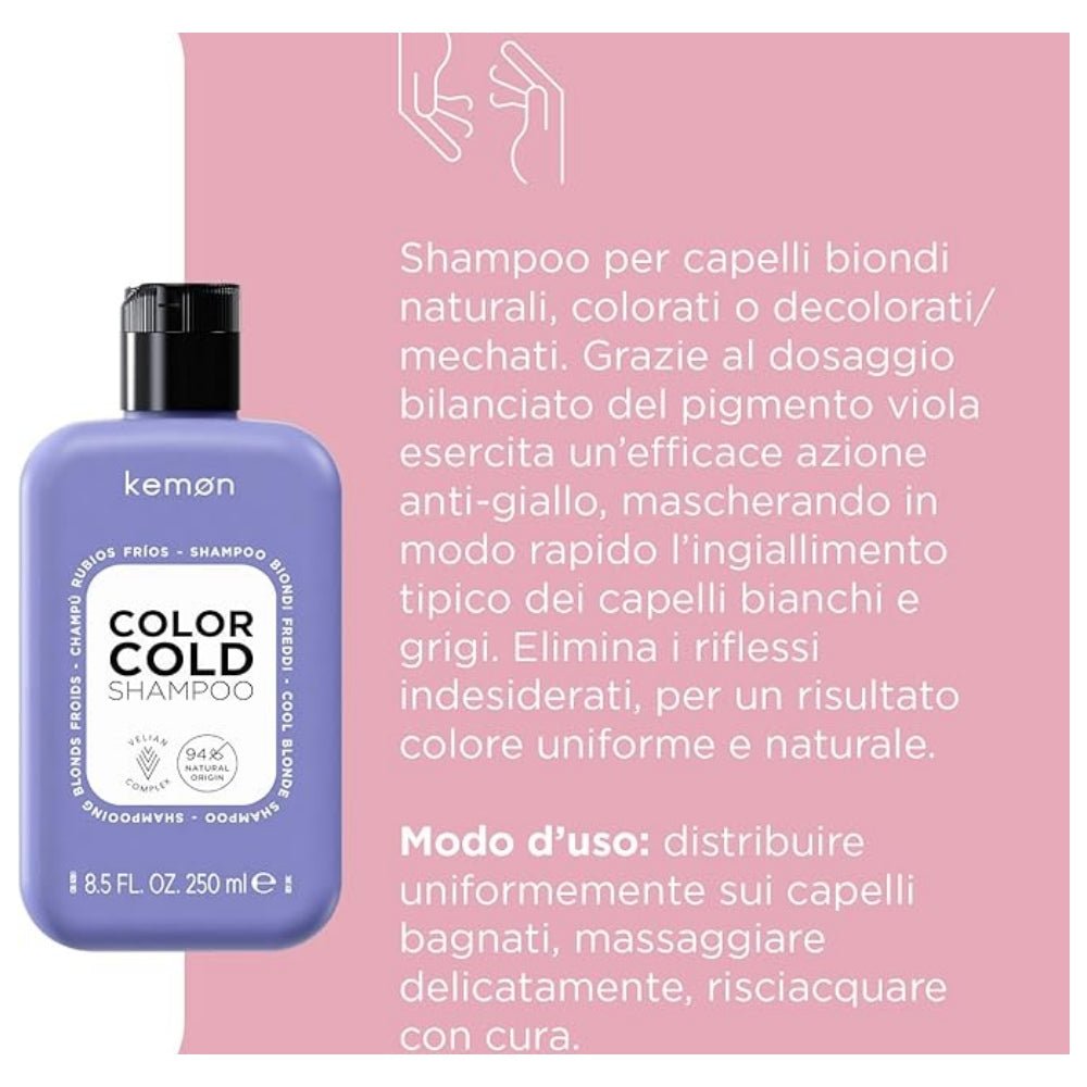 Kemon Color Cold Shampoo capelli biondi 250ml - Planethair 