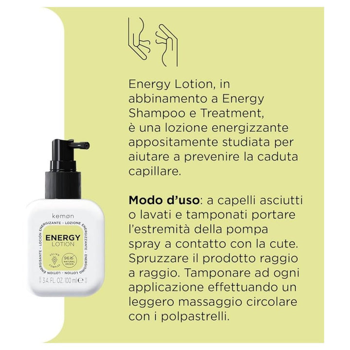 Kemon Energy Lotion energizzante anticaduta 100ml - Planethair 