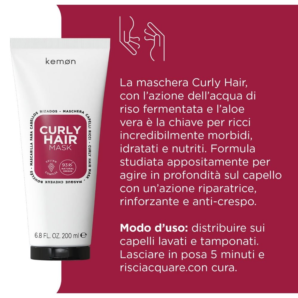 Kemon Curly Hair Mask capelli ricci 200ml - Planethair 
