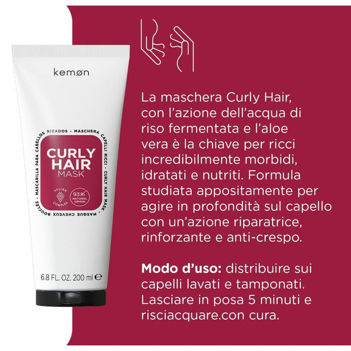 Kemon Curly Hair Mask capelli ricci 200ml - Planethair 