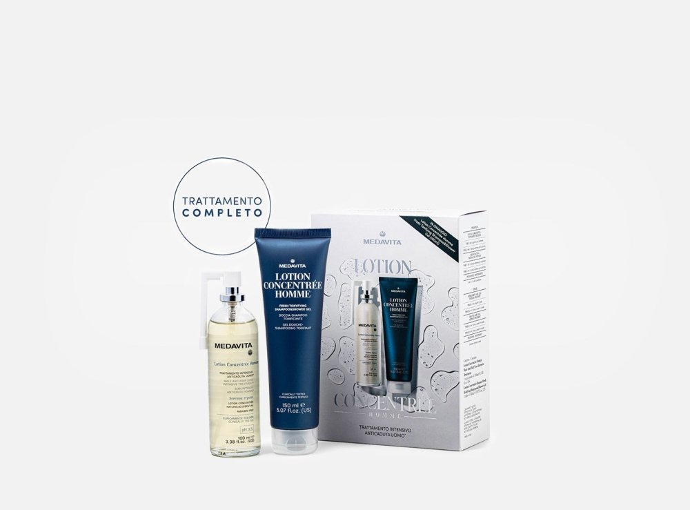 Medavita Lotion Concentrée Homme cofanetto Special Edition Spray Anticaduta e doccia - shampoo tonificante - 8058956947261