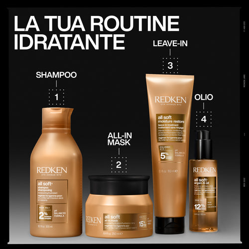 Redken All Soft All-In Mask 250ml – Maschera Idratante Capelli Secchi