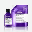 L'Oréal Keratin Alpha Sleek Shampoo 300ml + Refill 500ml Kit