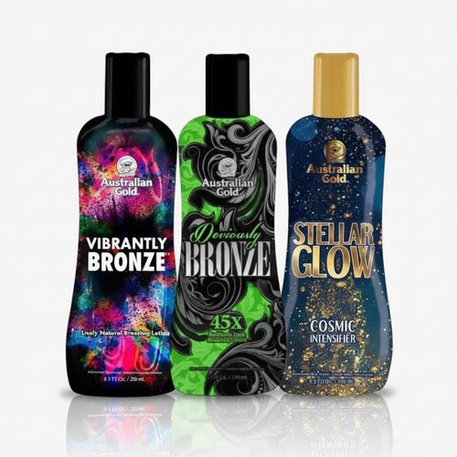 Australian Gold Routine Solare Fino a 25 Anni Kit – Deviously Bronze, Vibrantly Bronze e Stellar Glow