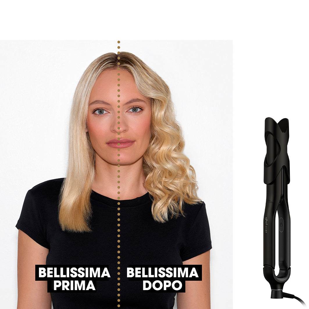 GHD Sculpt nera prima e dopo lo styling