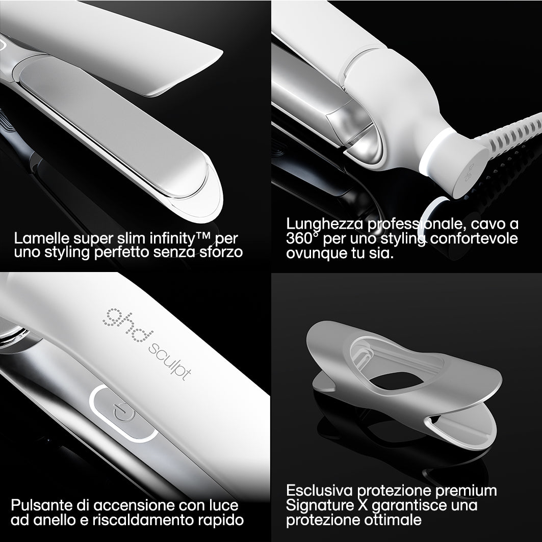 GHD Sculpt bianca dettaglio lamelle da 26 mm