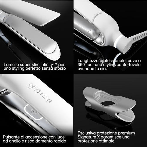 GHD Sculpt bianca dettaglio lamelle da 26 mm