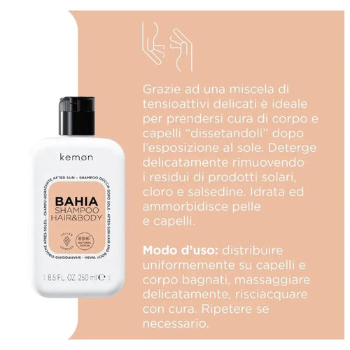 Kemon Bahia Shampoo Hair & Body shampoo doccia dopo sole 250ml - Planethair