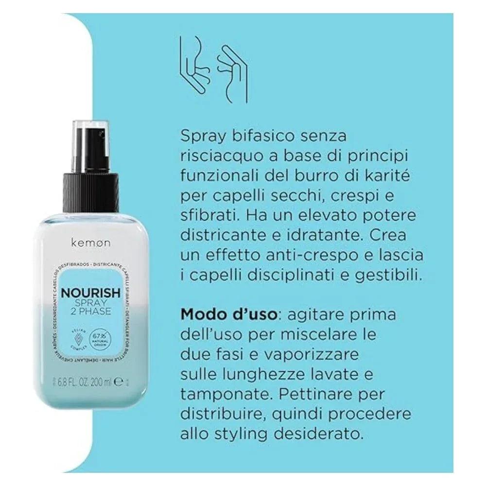 Kemon Nourish 2Phase spray capelli secchi 200ml - Planethair