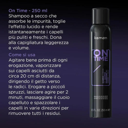 Kemon On Time shampoo secco 250ml - Planethair
