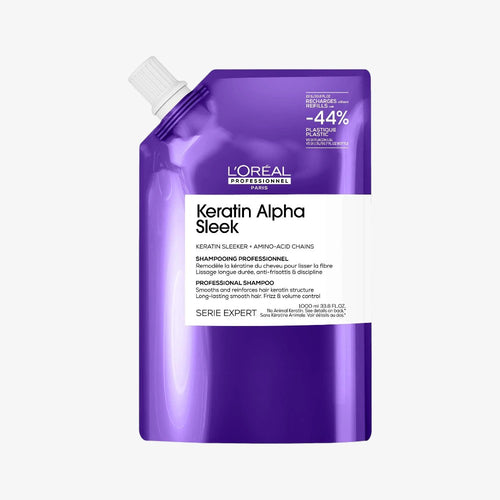 L'Oréal Professionnel Keratin Alpha Sleek Shampoo anticrespo disciplinante formato refil professionale 1000ml