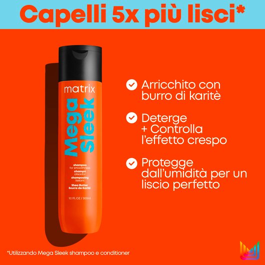 Benefici Matrix Mega Sleek Shampoo Anti-Crespo per capelli lisci e luminosi