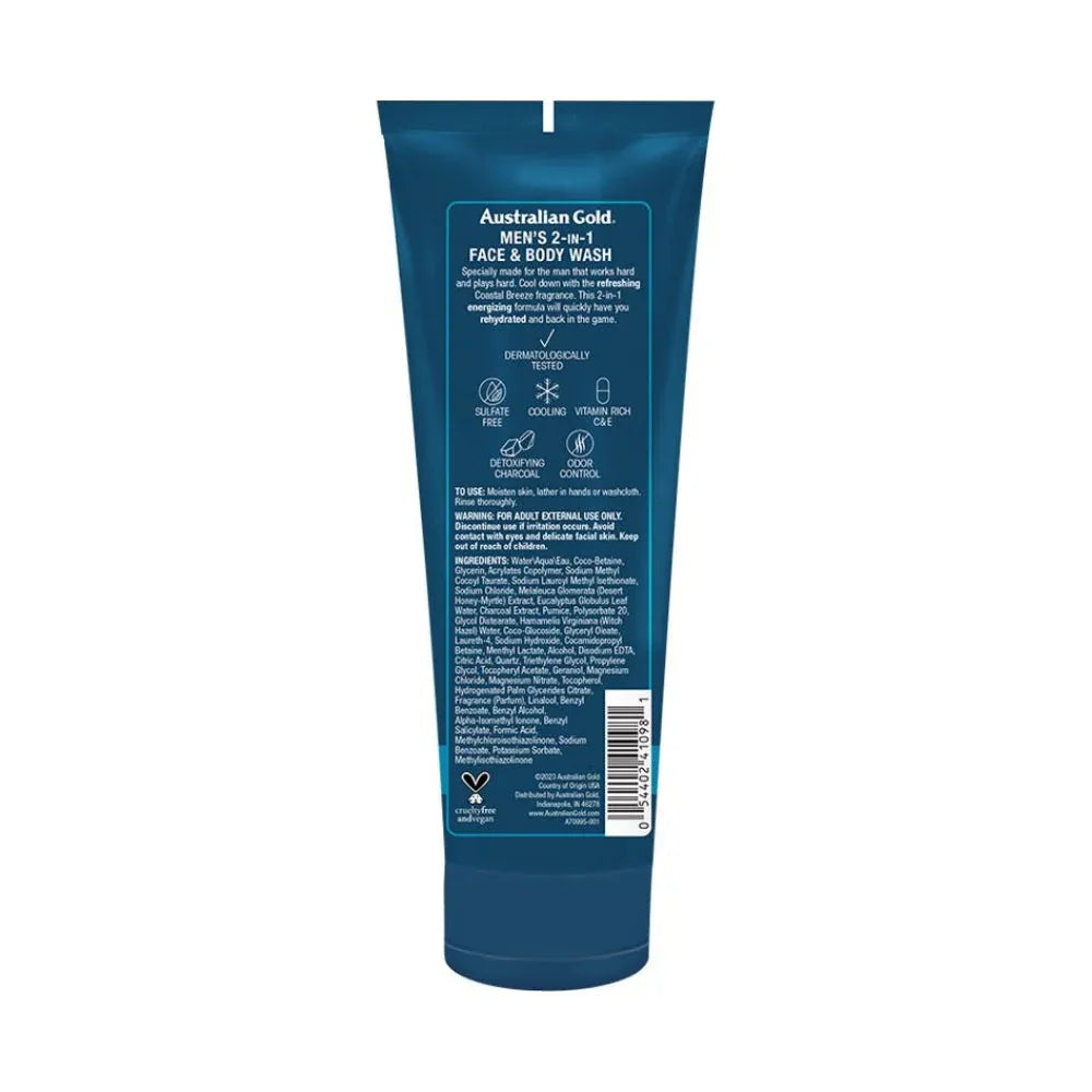 Men's 2 in 1 Face & Body Wash Australian Gold 250ml - Planethair