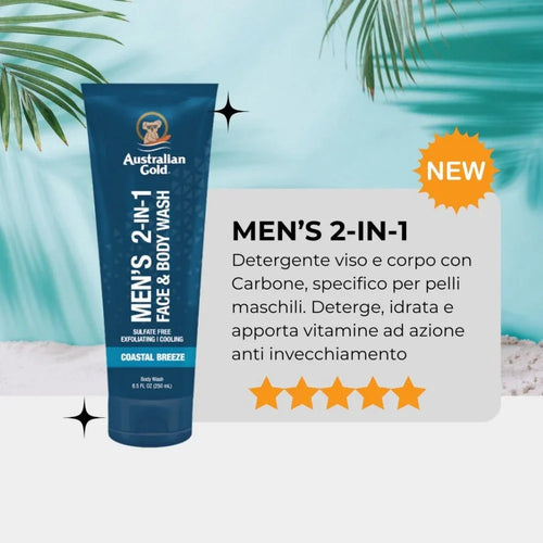 Men's 2 in 1 Face & Body Wash Australian Gold 250ml - Planethair