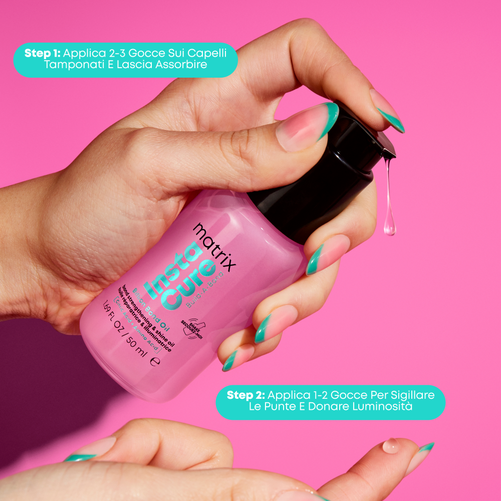 Modalità d'utilizzo di Instacure Build-A-Bond olio per capelli danneggiati Matrix 