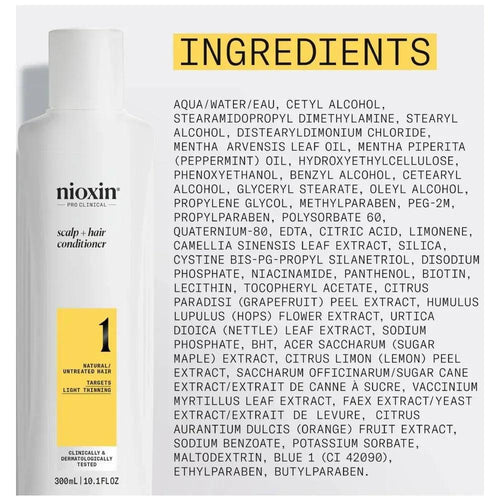 Nioxin System 1 Conditioner capelli naturali con assottigliamento lieve - Planethair