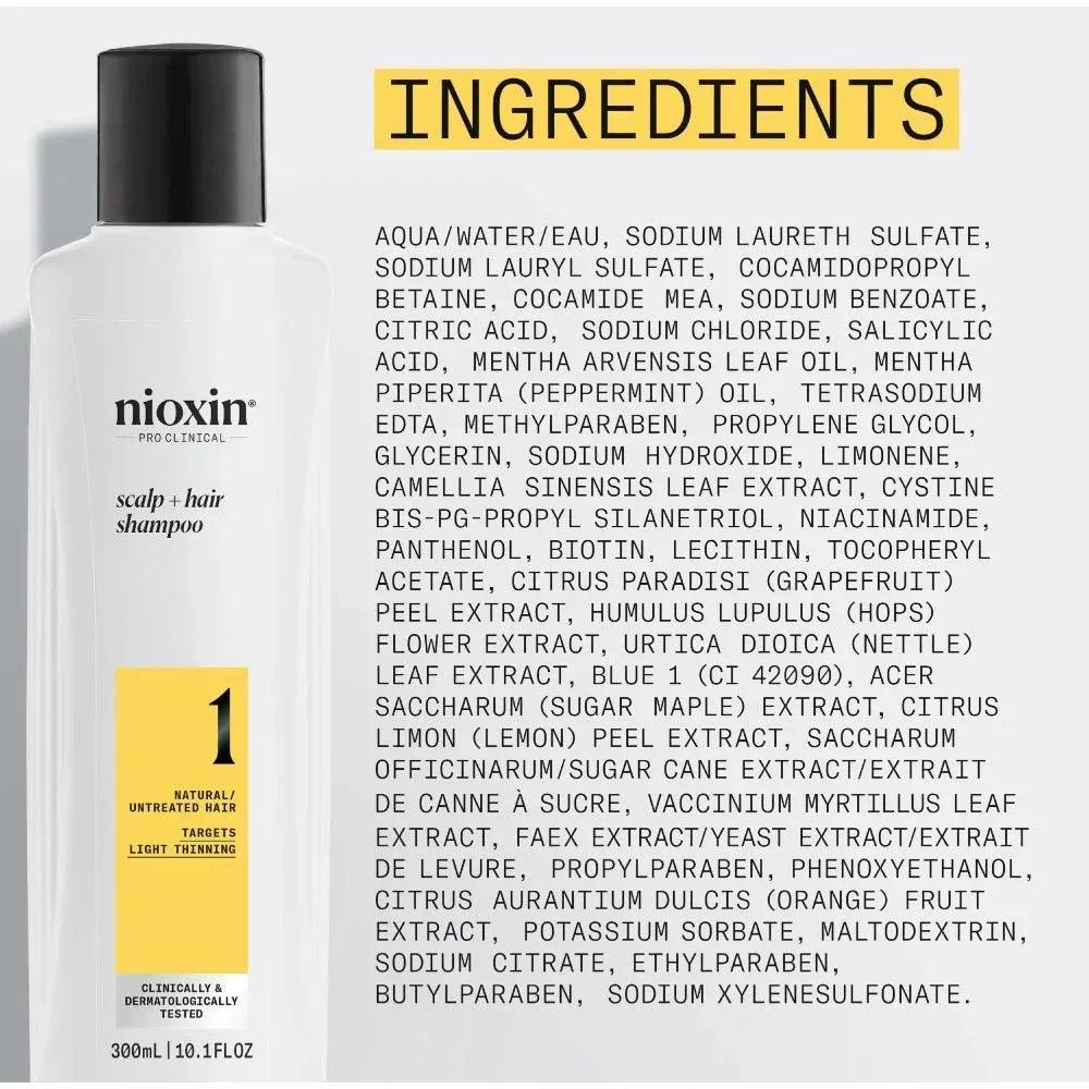 Nioxin System 1 Shampoo capelli naturali con assottigliamento lieve - Planethair