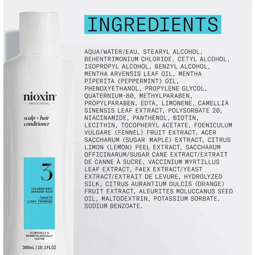 Nioxin System 3 Conditioner capelli colorati con assottigliamento lieve - Planethair