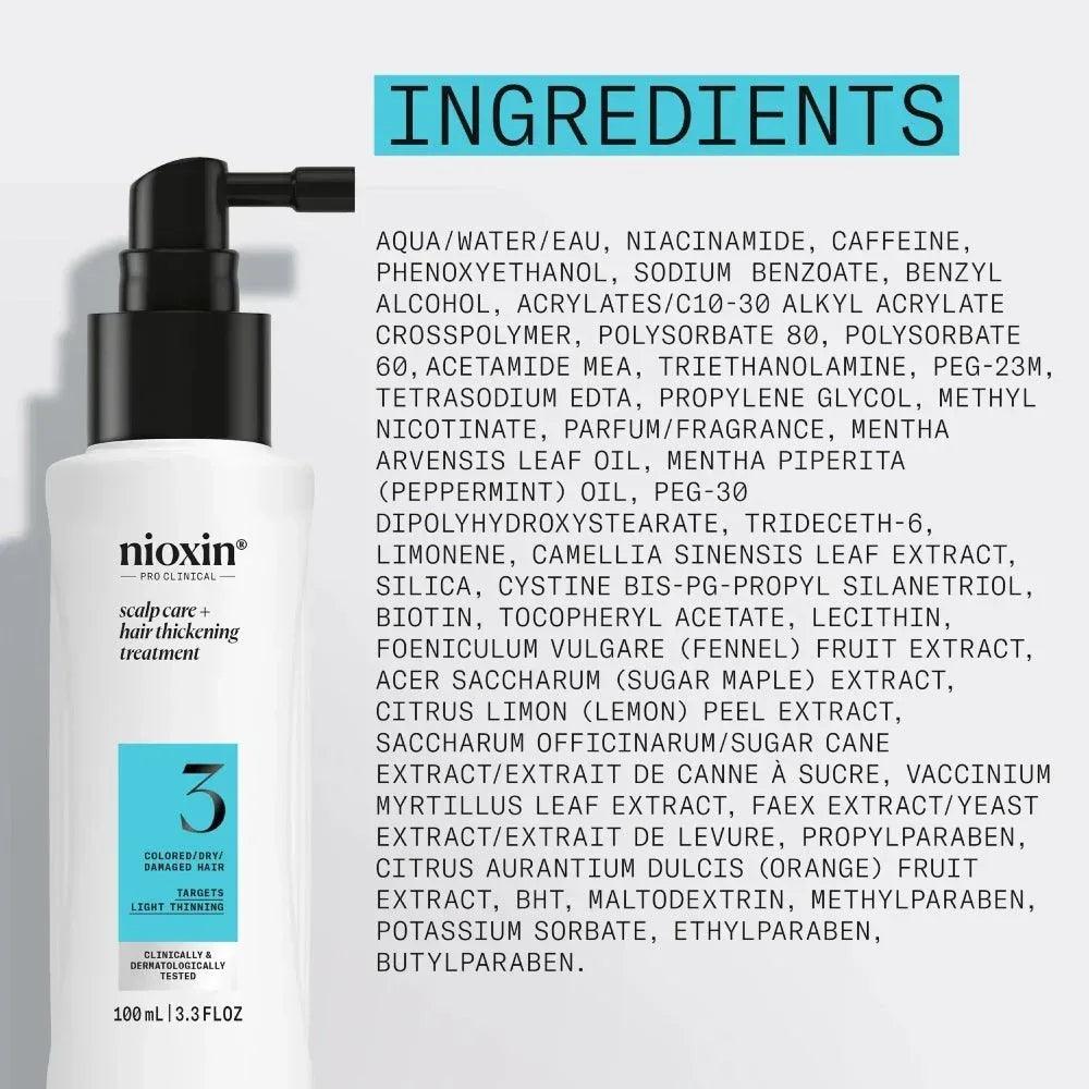 Nioxin System 3 Leave In Treatment capelli colorati con assottigliamento lieve 100ml - Planethair