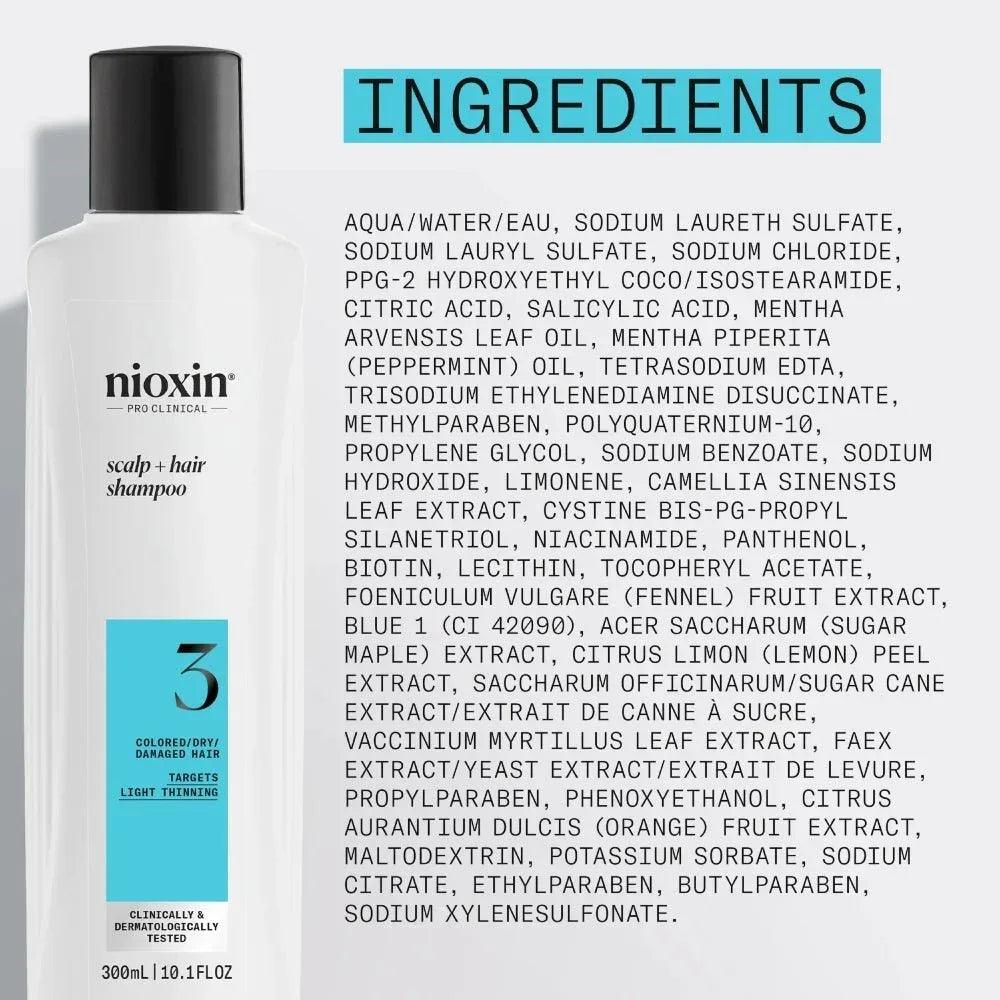 Nioxin System 3 Shampoo capelli colorati con assottigliamento lieve - Planethair