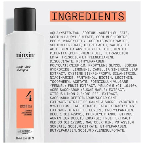 Nioxin System 4 Shampoo capelli colorati con assottigliamento avanzato - Planethair