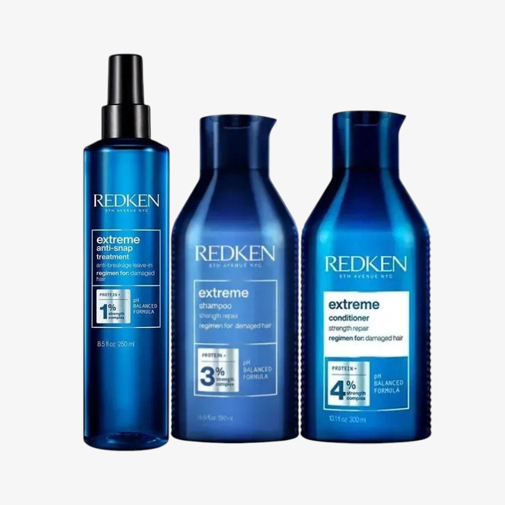 Redken Extreme Damaged Hair Reconstruction Kit - Shampoo, Conditioner, and Anti-Snap