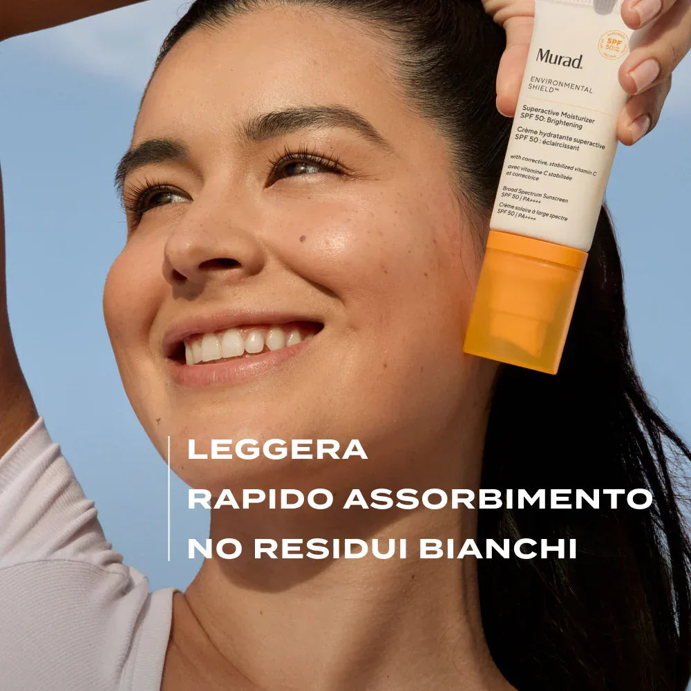 Risultati prima e dopo Murad Superactive Moisturizer SPF 50 Brightening – effetto luminosità

