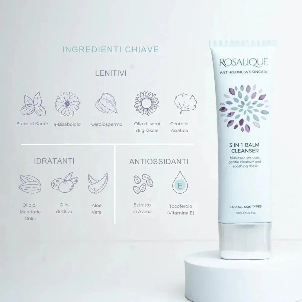 Rosalique 3 in 1 Balm Cleanser balsamo detergente viso 100ml - Planethair