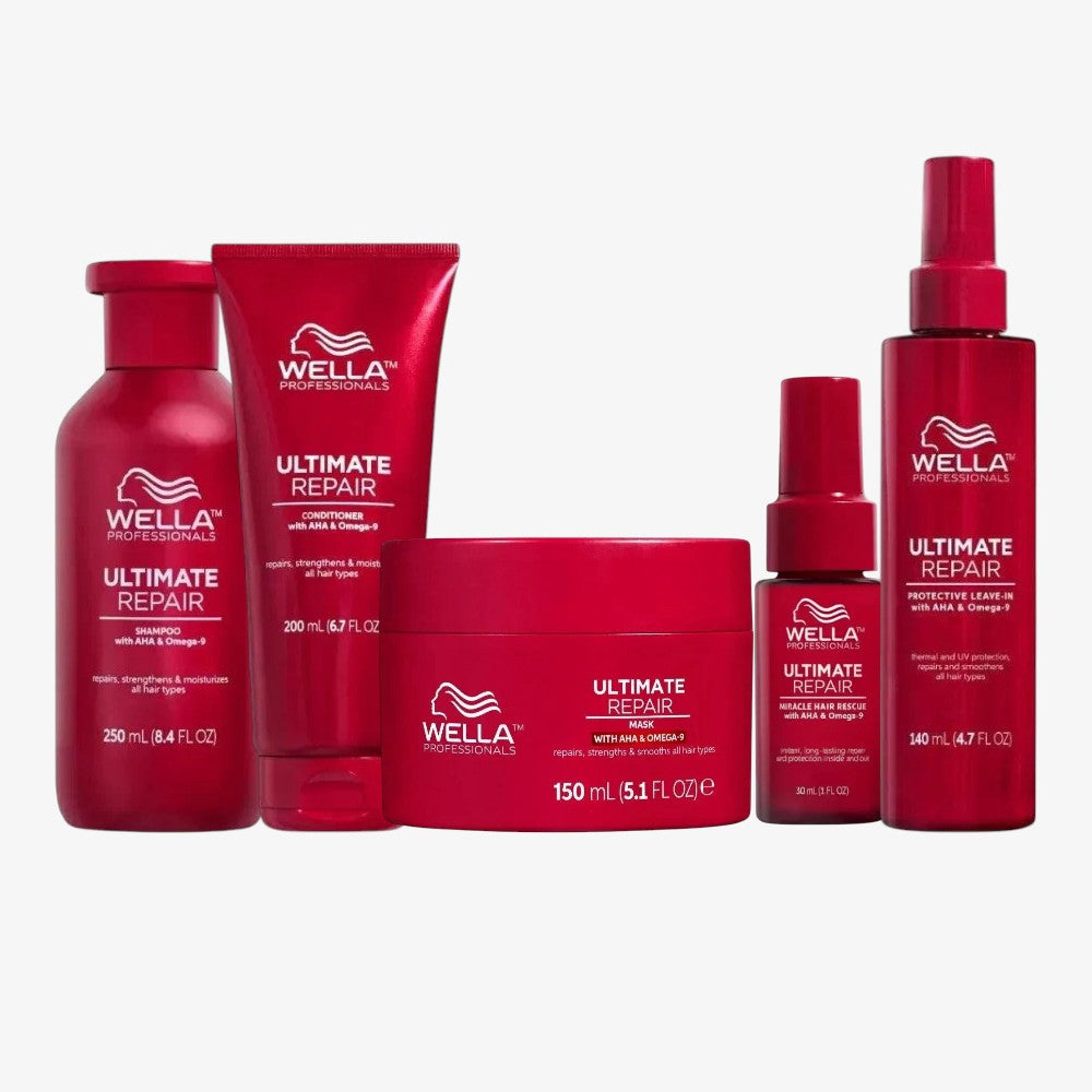Wella Professionals Ultimate Repair Complete Routine Kit – Shampoo, Conditioner, Mask, Miracle Hair Rescue and Leave-In