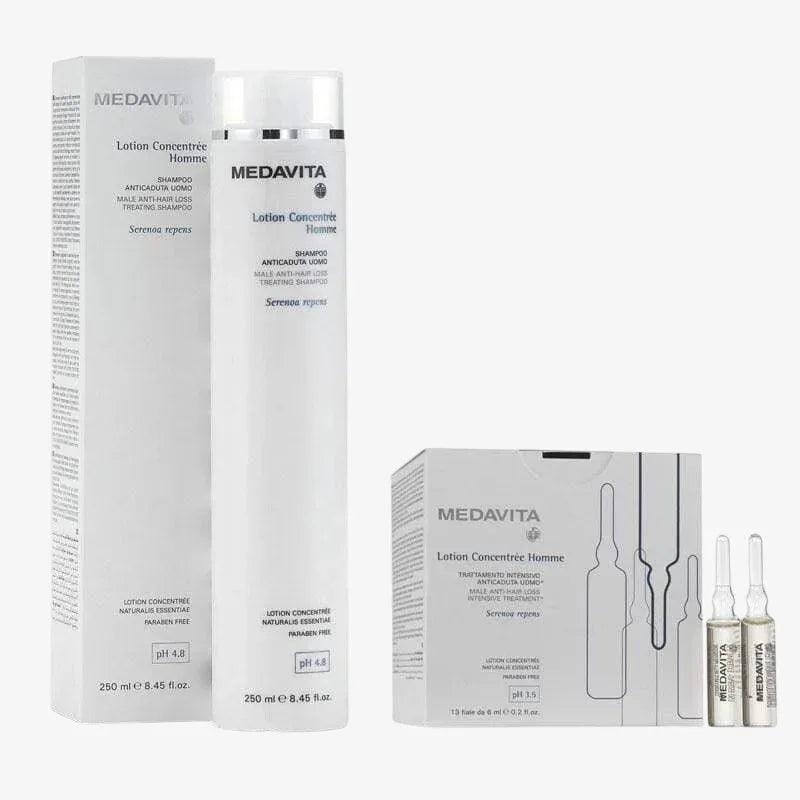 Medavita Kit Shampoo and anti-hair loss vials for men