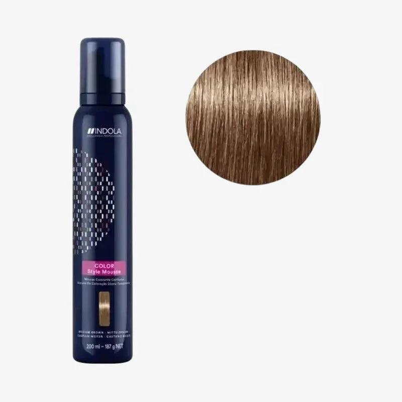 Indola Color Style Mousse Medium Brown 200ml coloring mousse