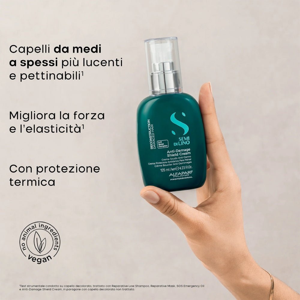 Reconstruction Anti Damage Shield Cream Alfaparf Semi di Lino capelli danneggiati 125ml - Planethair 