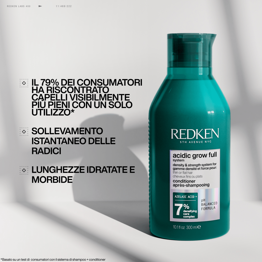 Redken Acidic Grow Full System Conditioner Densificante 300ml: Volume e Densità per Capelli Fini