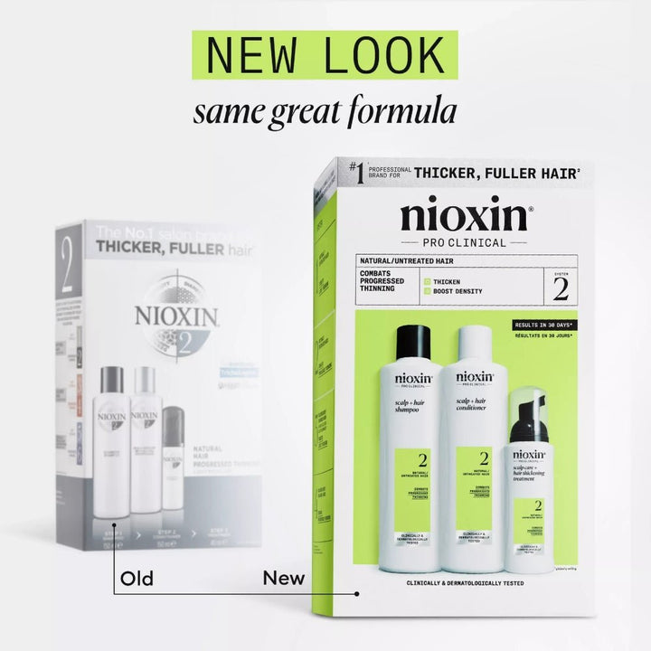 Nioxin System Kit 2 capelli naturali con assottigliamento avanzato - Planethair 
